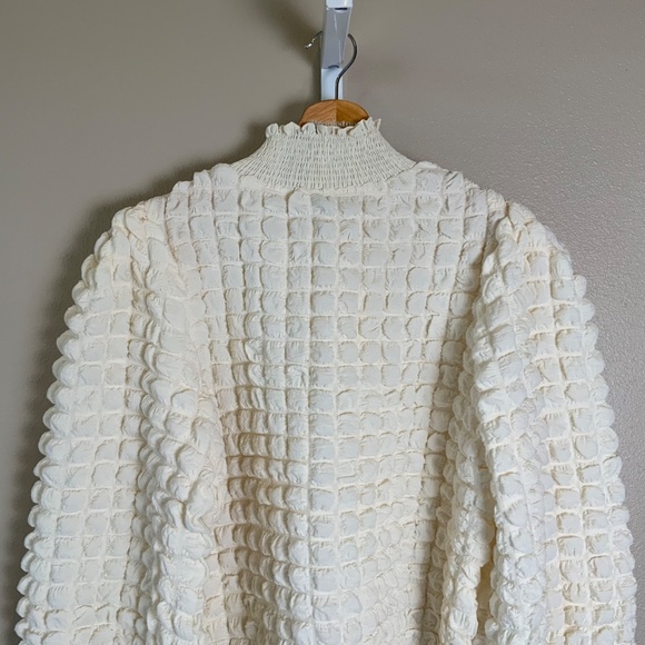 Anthropologie Endless Rose Textured Puff-Sleeve Blouse - Picture 14 of 16